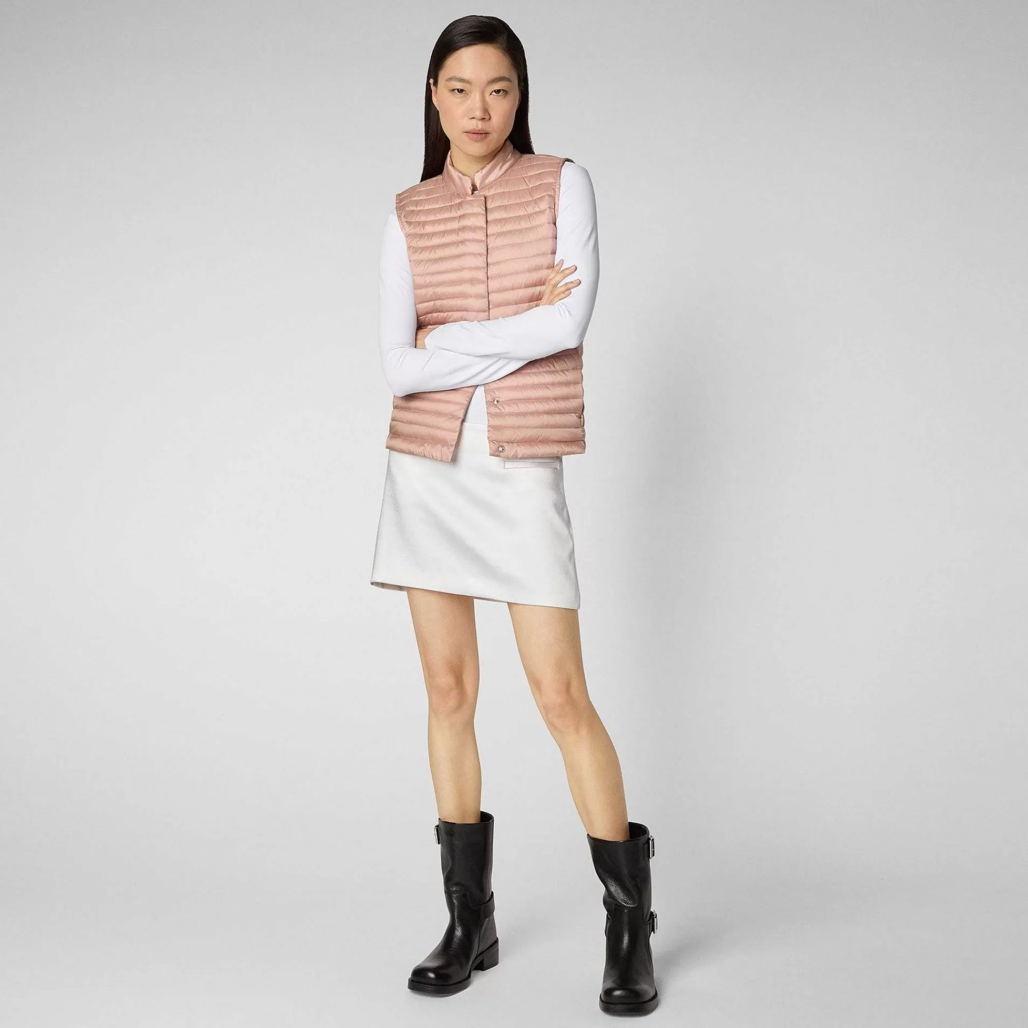 Gilets^Save The Duck Gilet Trapuntato Donna Aria Rosa Cipria