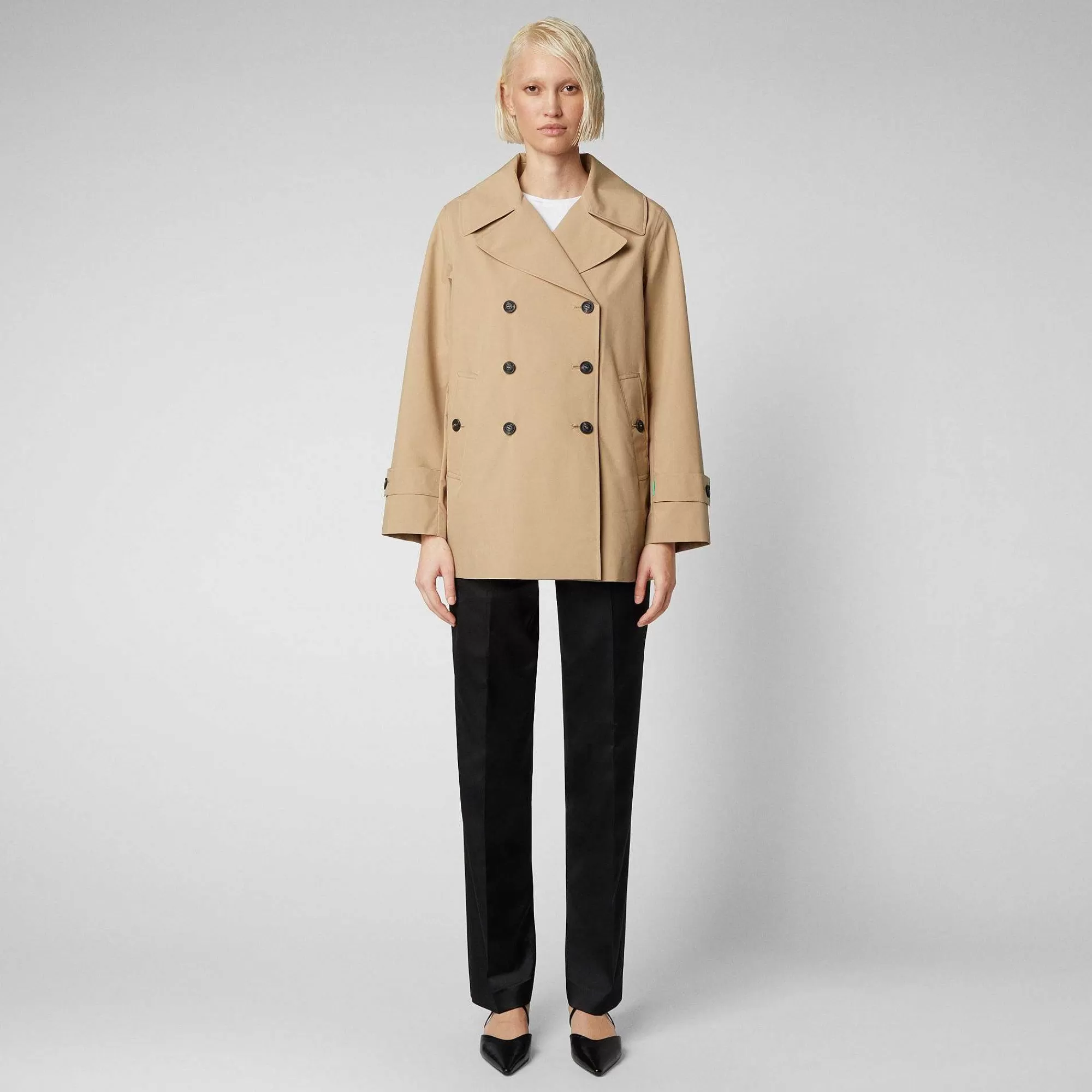 Impermeabili^Save The Duck Impermeabile Donna Sofi Beige Scuro