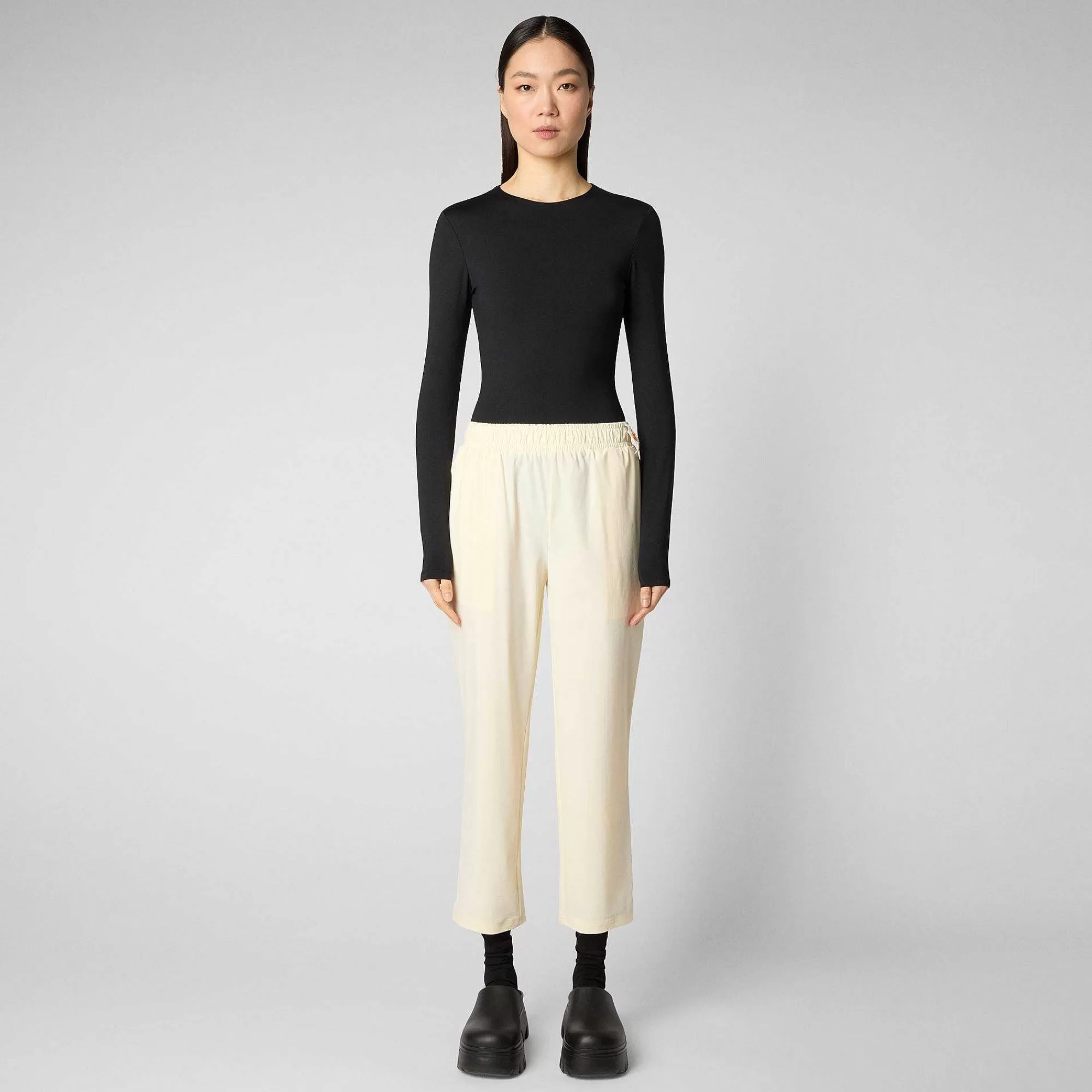 Pantaloni & Gonne^Save The Duck Pantaloni Donna Milan Bianco Vaniglia