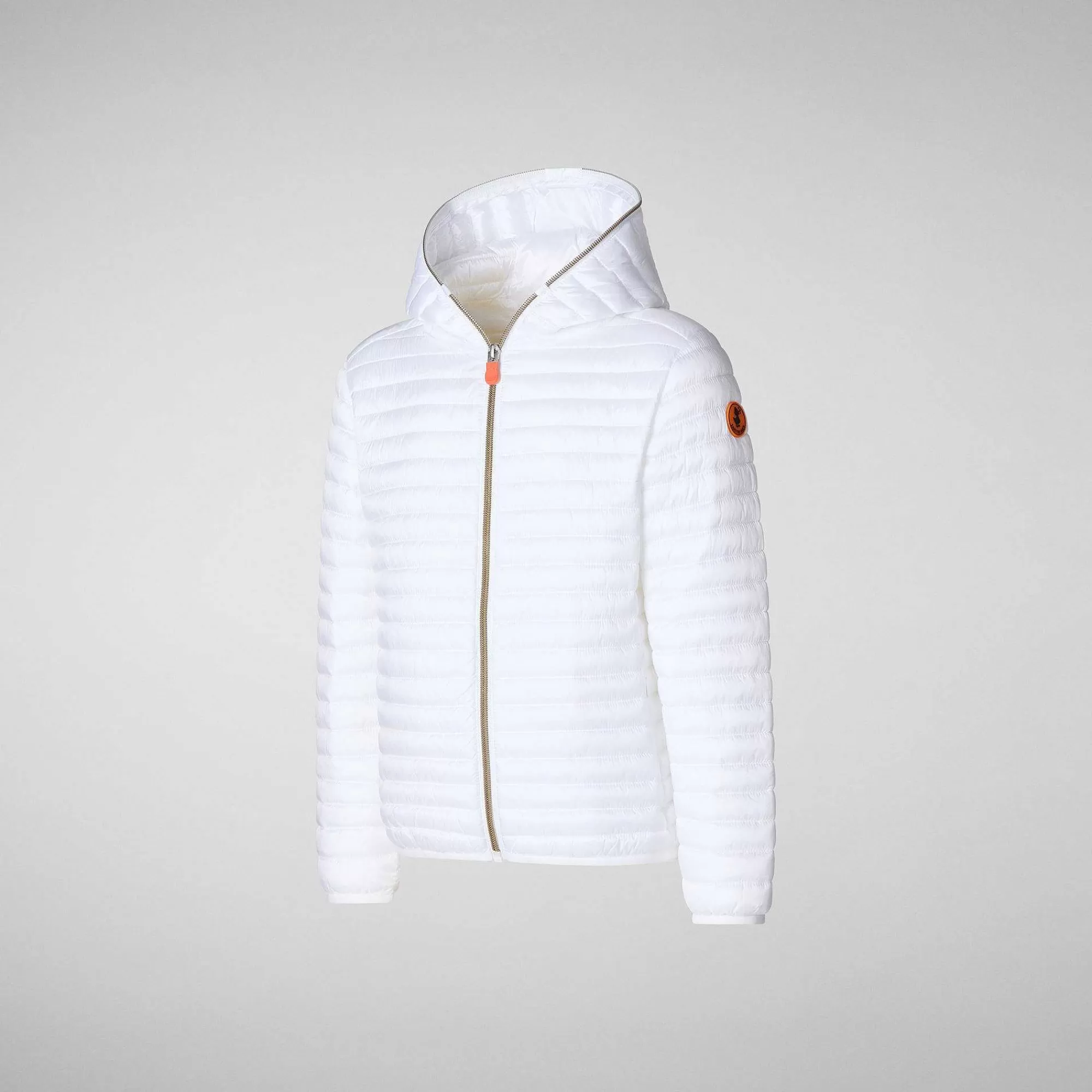 Piumini Animal-Free^Save The Duck Piumino Animal Free Con Cappuccio Bambina Rosy Bianco