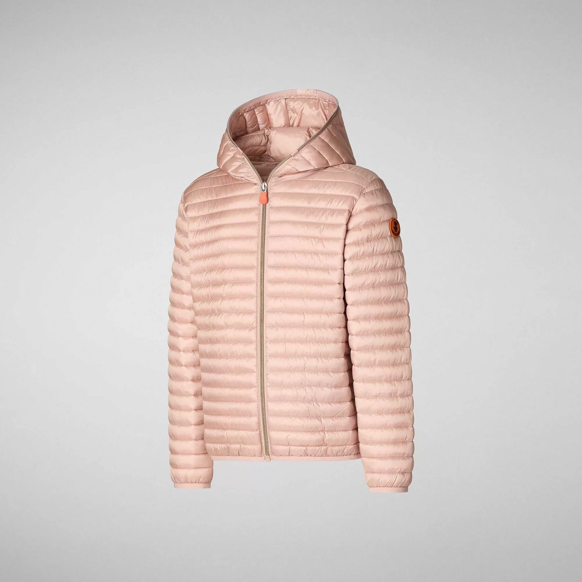 Piumini Animal-Free^Save The Duck Piumino Animal Free Con Cappuccio Bambina Rosy Rosa Cipria